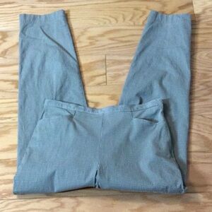 10 Talbots Khaki Green Check Print Flat Front Ankle Pants